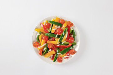 Fresh mixed bell pepper and tomato salad