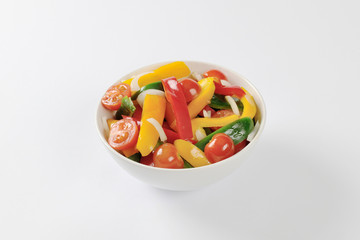 Fresh mixed bell pepper and tomato salad