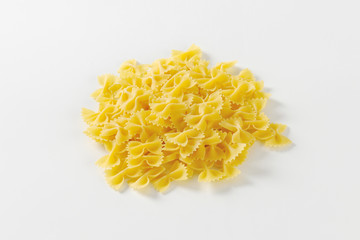 Uncooked farfalle pasta