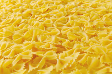 Uncooked farfalle pasta