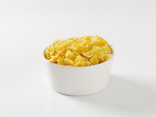 Uncooked bow tie pasta