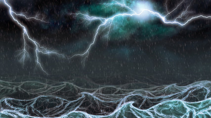 Thunderstorm in the Sea