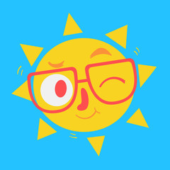 Cute Geek Sun Winking