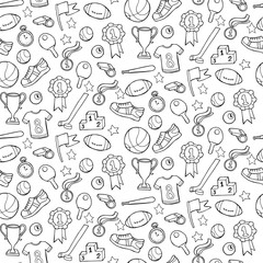 Seamless pattern with sport equipment - 106791016