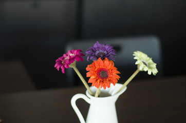 flowers vase color background design decoration bright