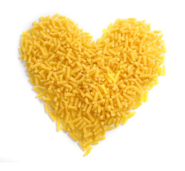 Pile of Italian dry pasta, top view