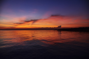 beautiful sea and twilight sky