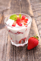 yogurt and strawberry