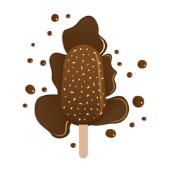 chocolate flavor ice cream candy concept design vector