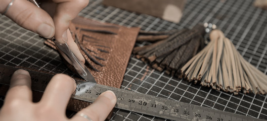 Trunk Maker at work in his luxury leather workshop