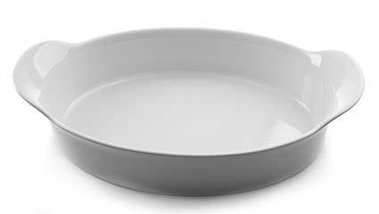 ceramic baking dish, isolated on white