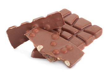 Chocolate block on white