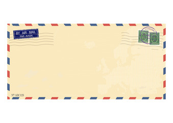 Envelope post air. Vector base for further processing. Without gradients on one layer.