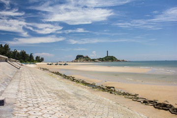 view of  Ke Ga lighthouse from the coast, Vietnam