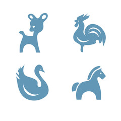 animal and birds silhouetes