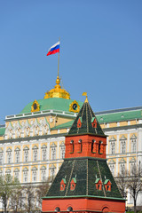 Flag of Russian Federation on Grand Kremlin Palace, Moscow