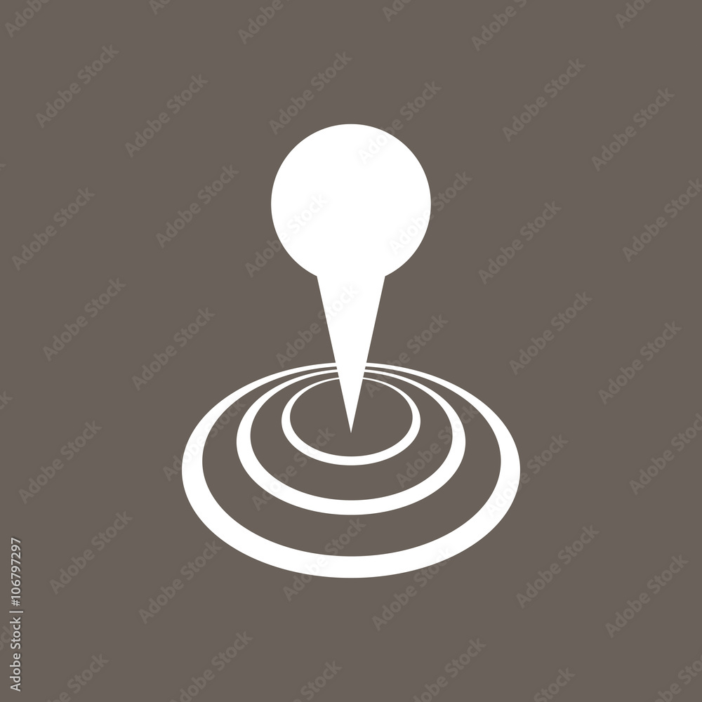 Poster map pointer icon on dark gray color. eps-10.