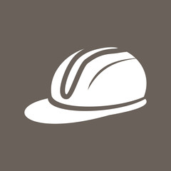 Safety Helmet Icon on Dark Gray Color. Eps-10.