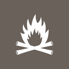 Fire Icon on Dark Gray Color. Eps-10.