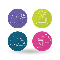 technology icon set design, vector illustration