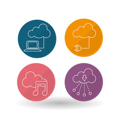 technology icon set design, vector illustration