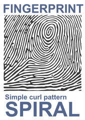 Black fingerprint shape secure. identification ID finger. Vector illustration