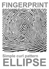 Black fingerprint shape secure. identification ID finger. Vector illustration