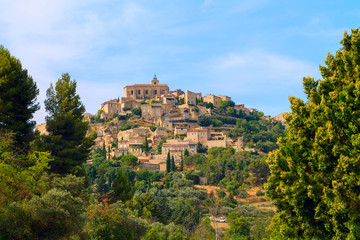 Fototapeta na wymiar Bonnieux charming old small village and church the Provence regi