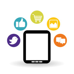 Social media and tablet design, vector illustration