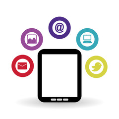Social media and tablet design, vector illustration