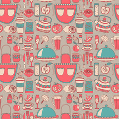 Doodle set of kitchenware items
