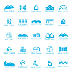 Real Estate Icons Set-Isolated On White Background-Vector Illustration,Graphic Design.For Web,Websites,App,Print,Presentation Templates,Mobile Applications And Promotional Materials.Different Logotype