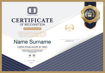 Certificate OF RECOGNITION frame design template layout template in A4 size