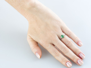 Fototapeta premium woman hand with ring