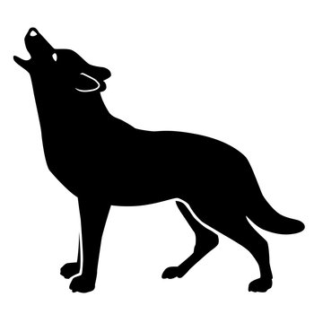 Motif noir représentant un loup en train de hurler