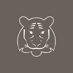 Tiger Icon on Dark Gray Color. Eps-10. 