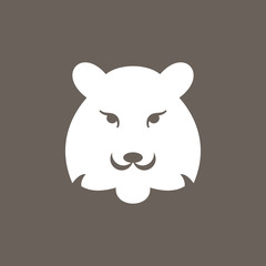 Tiger Icon on Dark Gray Color. Eps-10. 