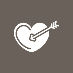 Heart & Arrow Icon on Dark Gray Color. Eps-10. 