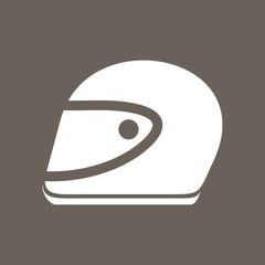 Motorbike Helmet Icon on Dark Gray Color. Eps-10. 