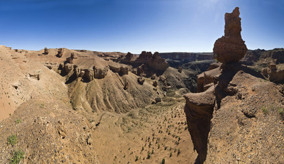 Fototapeta na wymiar aerial view of desert canyon