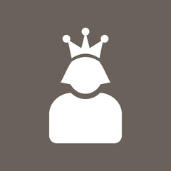 Queen Icon on Dark Gray Color. Eps-10. 