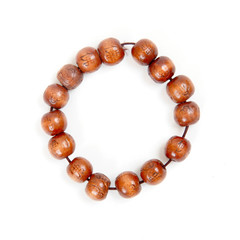 wooden prayer beads isolated on white