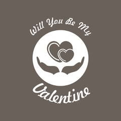 Valentine Card Icon on Dark Gray Color. Eps-10.