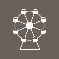 Ferris Wheel Icon on Dark Gray Color. Eps-10.