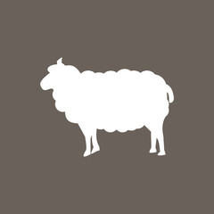 Sheep Icon on Dark Gray Color. Eps-10.