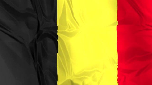 The national waving flag of Belgium. black, yellow and red background, 3d effect.