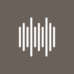 Sound Wave Equalizer  Icon on Dark Gray Color. Eps-10.