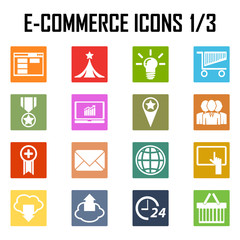shopping, e-commerce color icons.