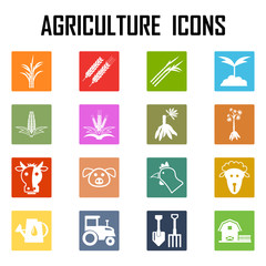 agriculture color icons .