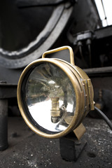 Headlight of an old steam locomotive